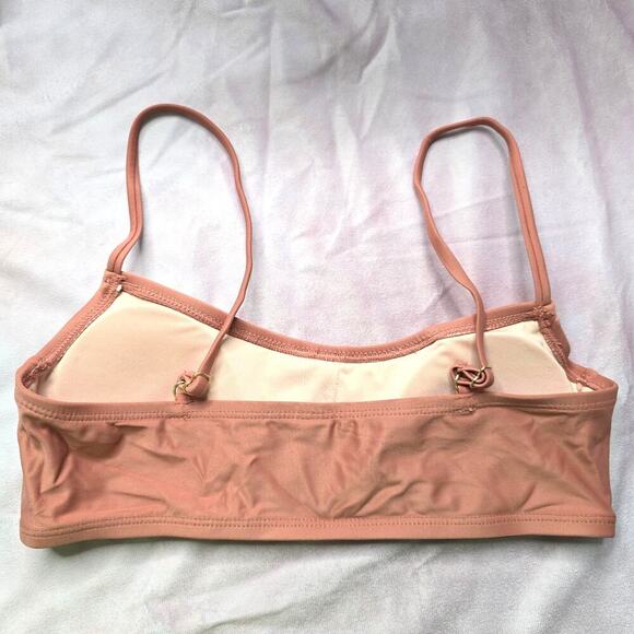 Mae Pink Mauve Floral Embroidered Padded Adjustable Bikini Top XS - Picture 2 of 4